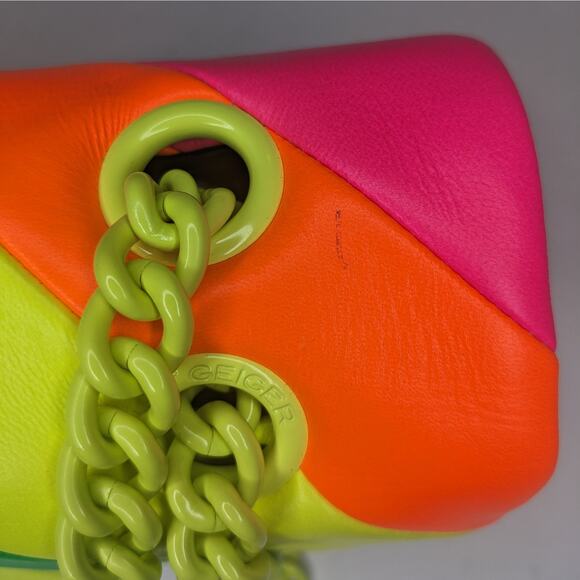 KURT GEIGER Brixton Lock Bag in Neon Rainbow New With Tag Retail $325 - Picture 12 of 12